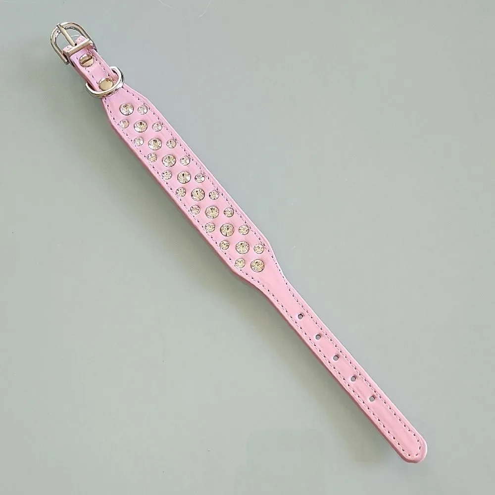 Pink Dog Collar With Blingy Rhinestones Barbiecore